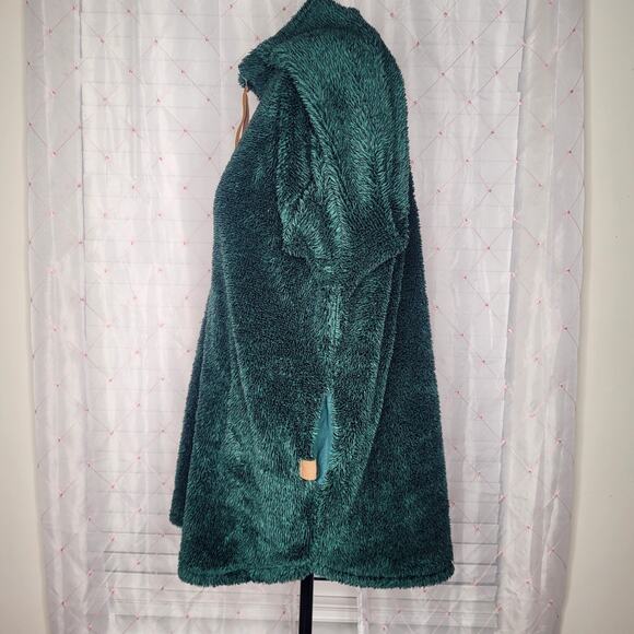 Maurices Forest Green Lodge Sherpa Fleece Sweatshirt Pockets Size‎ 2X - Picture 2 of 8
